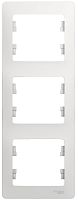 Рамка вертикальная Systeme Electric Glossa 3-м. белый картинка